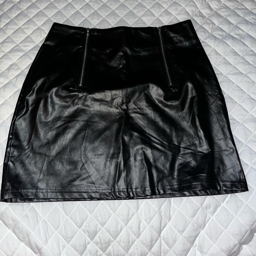 Faux leather skirt